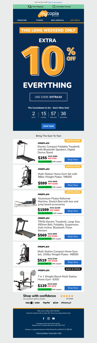 Extra 10% Off Sitewide + Big Savings On Home Fitness 🏋️