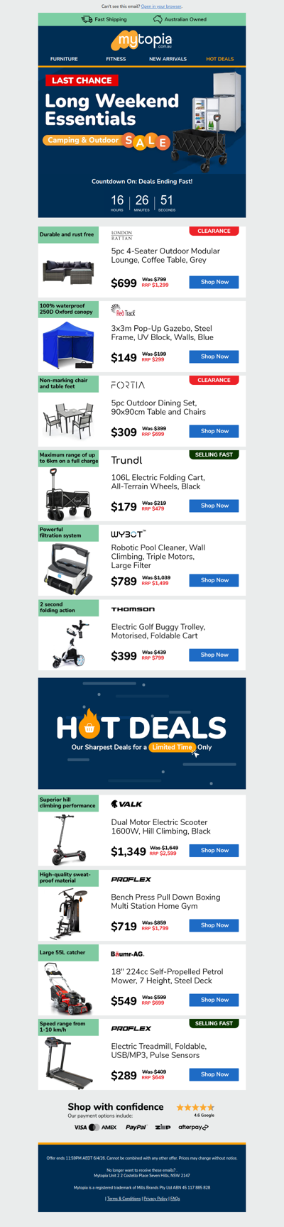 🛑 Ends Tonight: Long Weekend Essentials 🏁