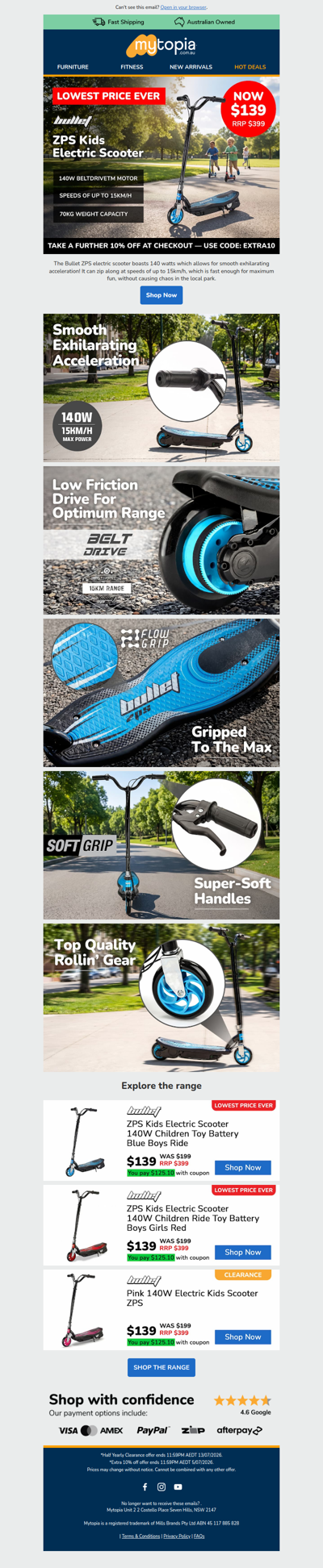 Ready, set, SAVE: Extra 10% off the Bullet ZPS Scooter 🛴