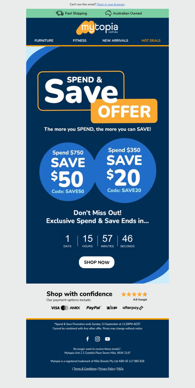 📣 Spend and Save on Now!