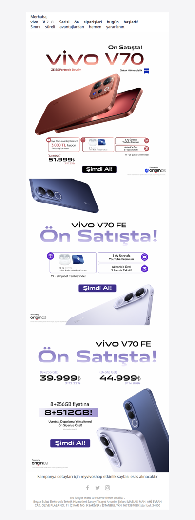 🎉 vivo V70 Serisi Ön Sipariş Başladı – Özel Avantajlarınız Sizi Bekliyor