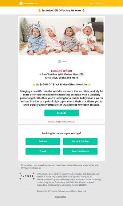 My 1st Years Exclusive 20% Off + Free Voucher