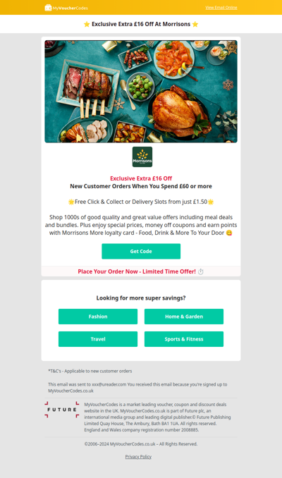 Morrisons Exclusive Extra £16 Off Your Weekly Shop 🍽