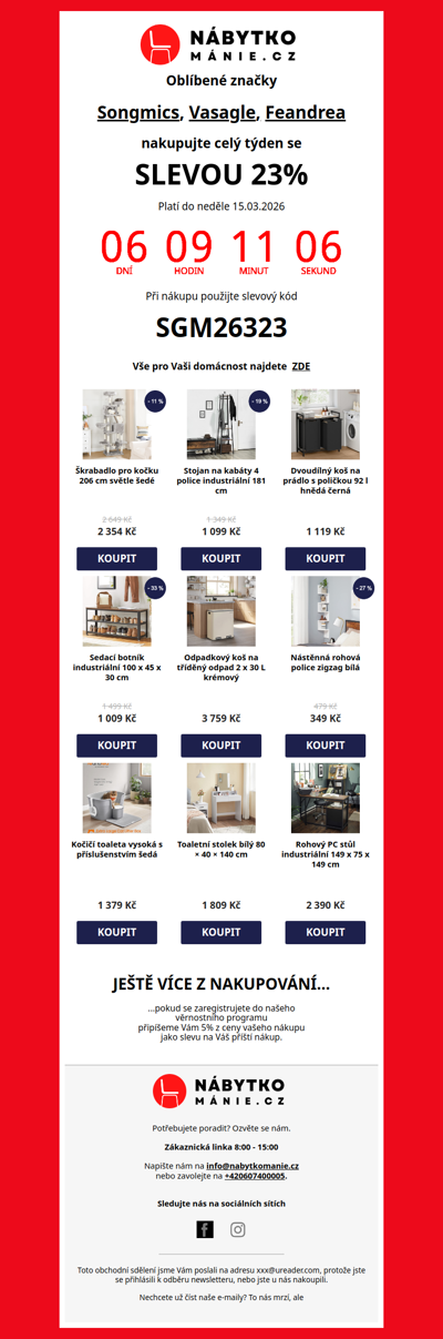 Celý týden nakupujte o 23% levněji...