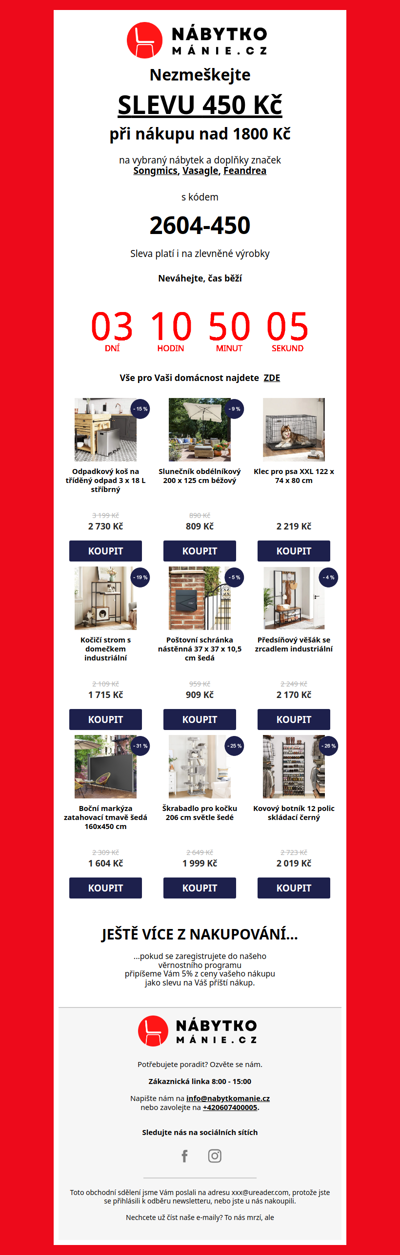 Sleva 450 Kč na oblíbené značky...