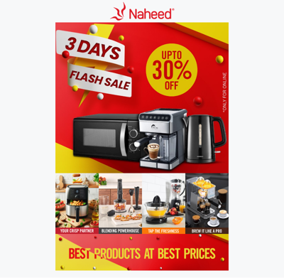 Flash Sale Alert! Upto 30% off on Appliances