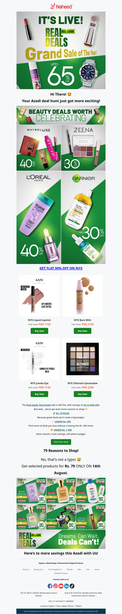 Rs. 79 deals + UP TO 65% OFF! 💚🔥