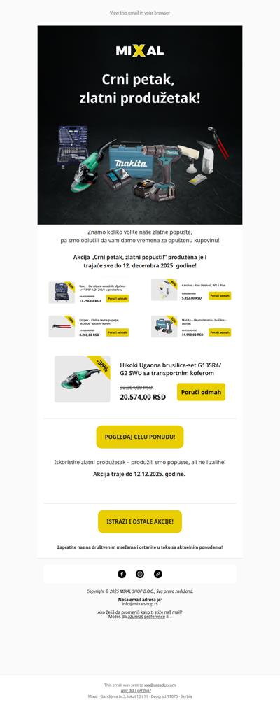 Crni petak, zlatni produžetak! 🎯