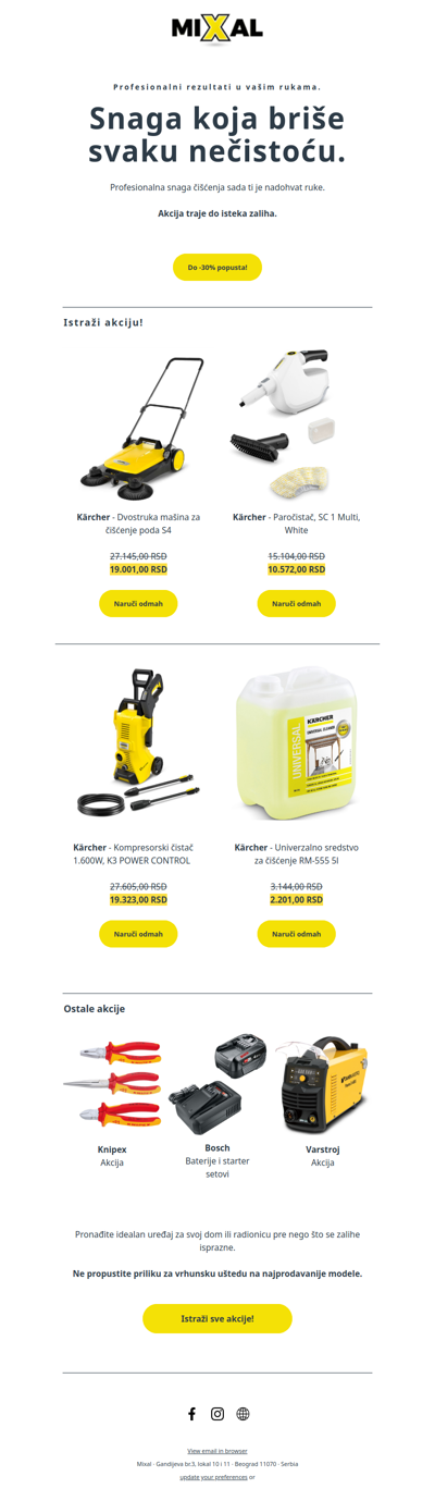 Kärcher akcija: Vrhunski uređaji po nižim cenama!