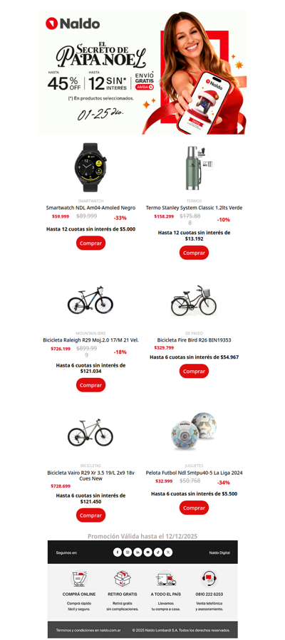 𝗣𝗮𝗽𝗮́ 𝗡𝗼𝗲𝗹 𝘆𝗮 𝘀𝗲𝗹𝗲𝗰𝗰𝗶𝗼𝗻𝗼́ 𝘀𝘂𝘀 𝗿𝗲𝗴𝗮𝗹𝗼𝘀: Compralos hasta 12 cuotas sin interés 🌲