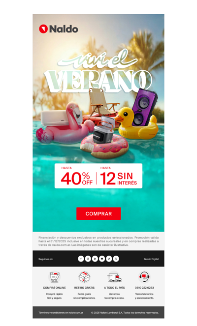 ¡𝗩𝗶𝘃𝗶́ 𝗲𝗹 𝗩𝗲𝗿𝗮𝗻𝗼! Hasta 12 cuotas sin interés en productos para disfrutar el calor 🌞