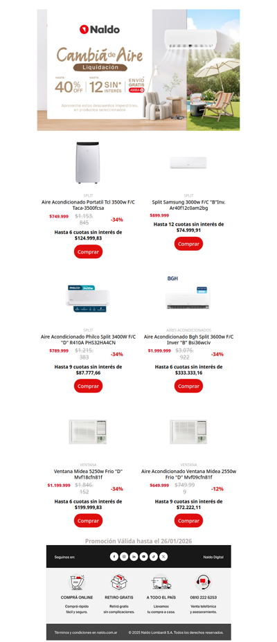 ¡Liquidación de Aires hasta en 12 cuotas sin interés! ❄️