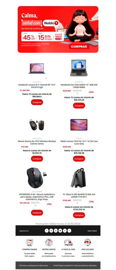 ¡Equipate con lo mejor de Informática para la Vuelta! Hasta 12 cuotas sin interés 🙃