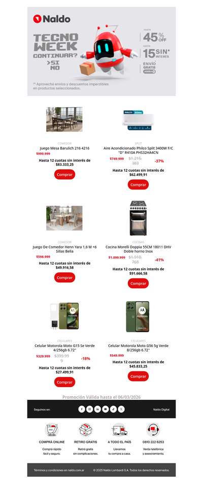 ¡Aprovecha las ofertas de Tecno Week!  🙃 Hasta 45% Off y 15 cuotas sin interés