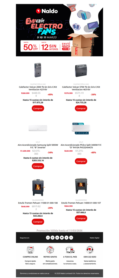 🍂 ¡Temporada Otoño-Invierno en ElectroFans! Hasta 12 cuotas sin interés