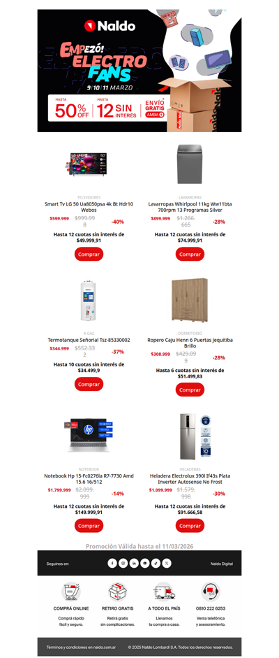 ¡Últimas Horas de ElectroFans! hasta 50% Off y 12 cuotas sin interés 🙂