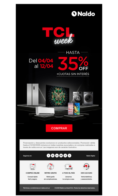 ¡Comenzó TCL Week con 35% Off y Cuotas Sin Interés! 😎