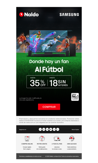 Con Samsung AI Fútbol asegurado: hasta 18 cuotas sin interés en tu próxima TV 🛒
