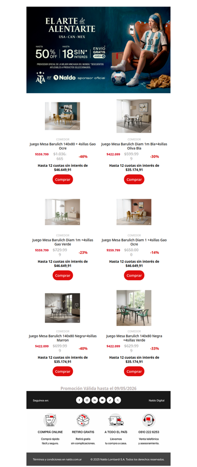 ¡Ofertas en Muebles Seleccionados! hasta 40% Off y 9 cuotas sin interés