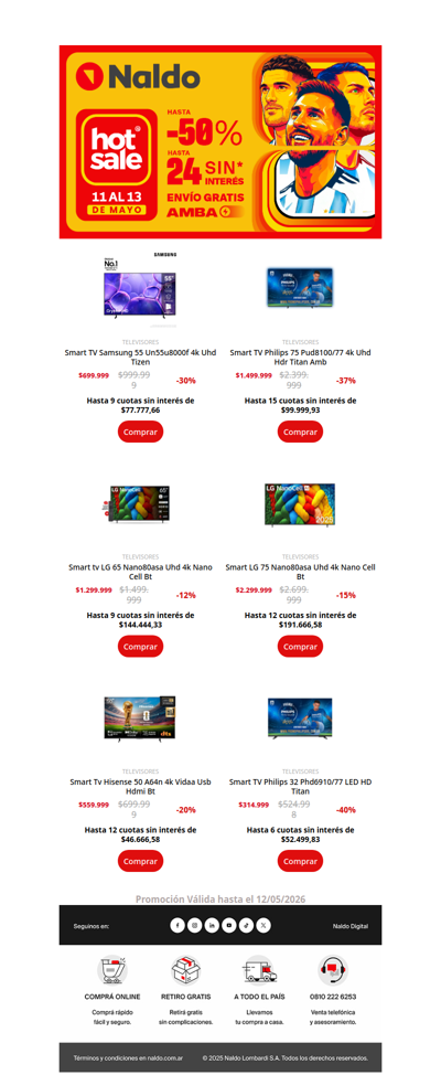 ¡TVs de Selección! Hasta 40% y 15 cuotas sin interés 💙