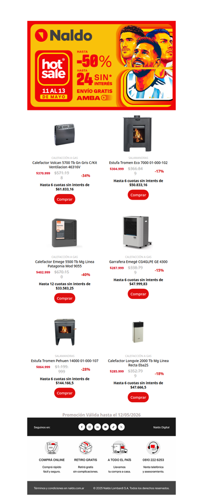¡Muchas Cuotas y Ofertas en Calefacción durante Hot Sale! 🔥