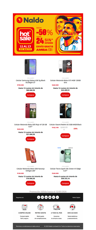 ¡Hasta 24 cuotas sin interés en Celulares! 💥