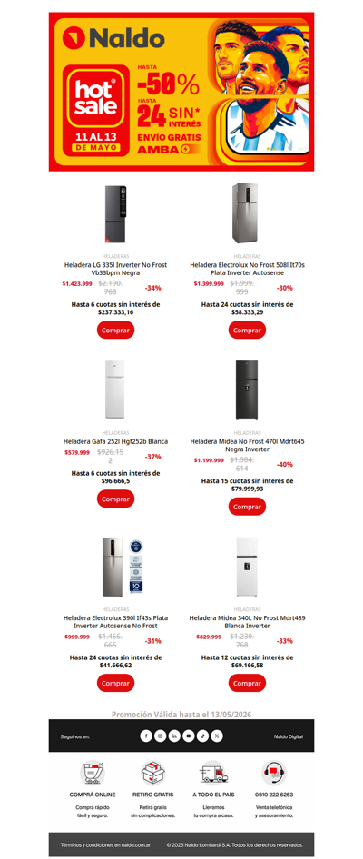 ¡Heladeras a precios únicos...Último Día de Hot Sale! ⌛