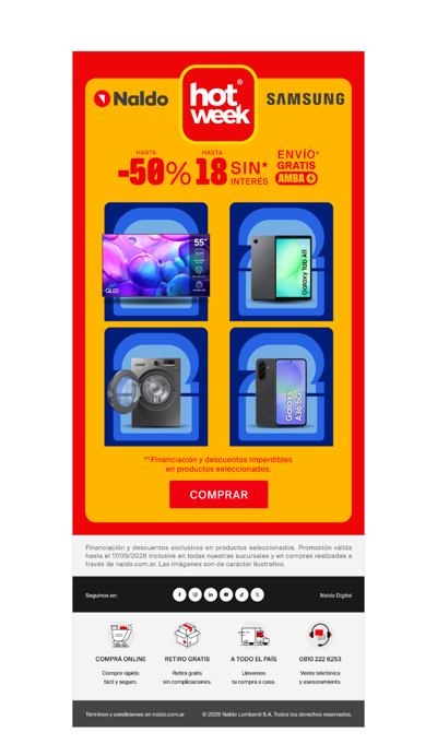 Samsung sigue en Hot Week 🧡 Hasta 50% Off