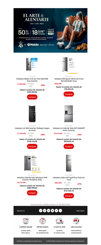 Heladeras hasta en 12 cuotas sin interés...Promos Únicas 🍺