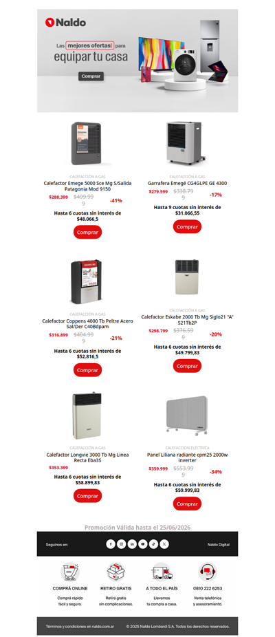 ¡Calefaccionate en hasta 12 cuotas sin interés! ❤️‍🔥