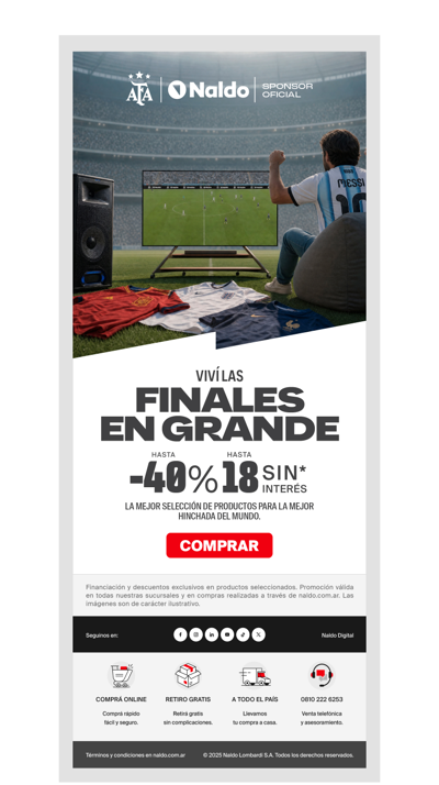 ¡Hasta 40% Off y 18 cuotas sin interés! - Viví las Finales en Grande