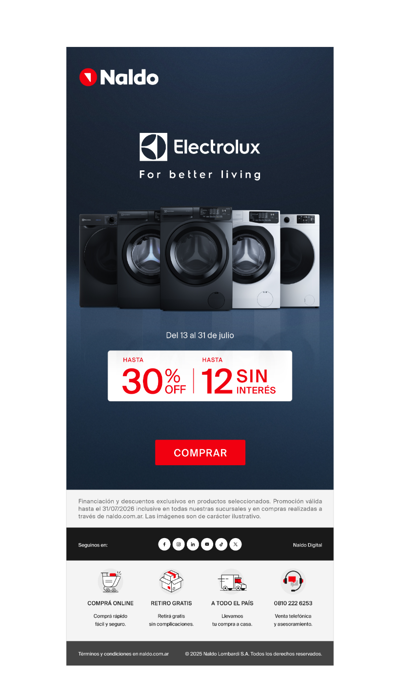 ¡Hasta 30% Off y 12 cuotas sin interés en Lavado Electrolux! 🌊