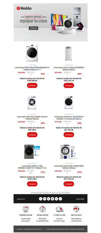 ¡El momento de cambiar tu lavarropas es ahora! 12 cuotas sin interés 💦