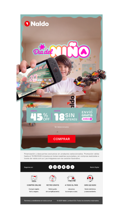 🎁 ¡El regalo ideal para el Día del Niño! Hasta 18 cuotas sin interés en seleccionados⭐