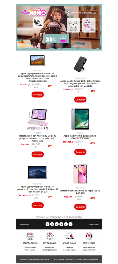 🎁 ¡Aprovechá el Día del Niño! Compras Internacionales con hasta 25% OFF