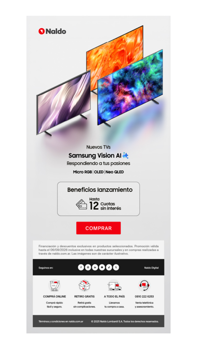 ¡Nuevos TVs Samsung Vision AI! Hasta 12 cuotas sin interés 👁️‍🗨️