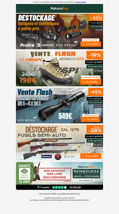 Vente flash ! Les bons plans des chasseurs !