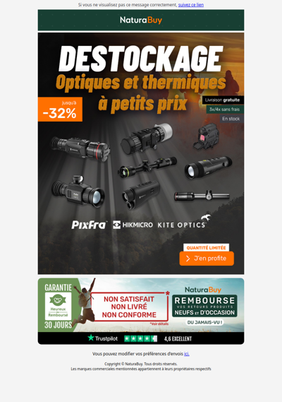 Vente flash ! Destockage optiques et thermiques !