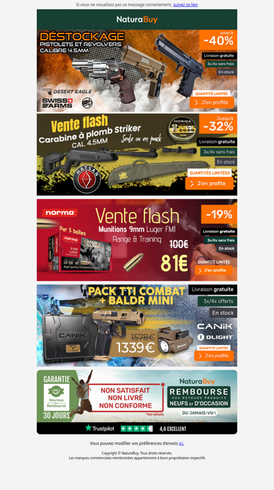 Vente flash ! Les bons plans des tireurs !