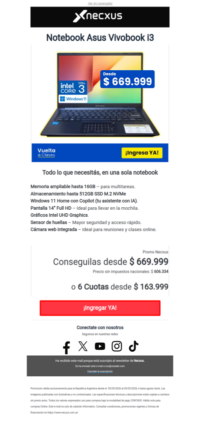 Notebook Asus I3 desde $669.999 !😯