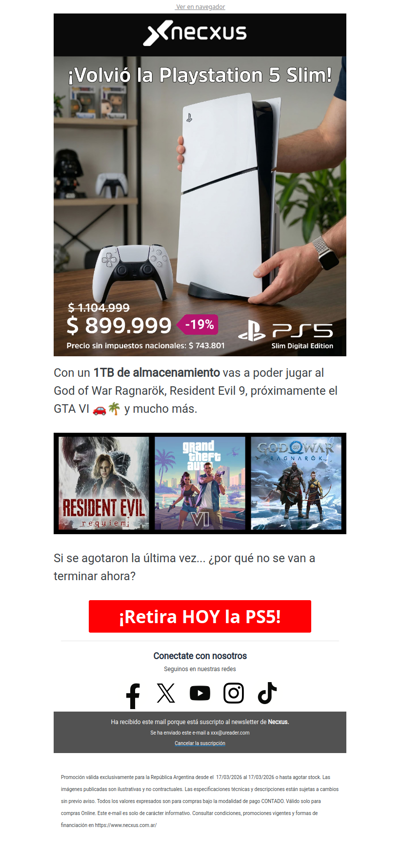 Retira HOY la PS5 Slim 1Tb 🎮