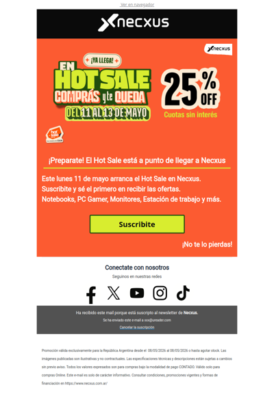¡Preparate para el Hot Sale en Necxus!
