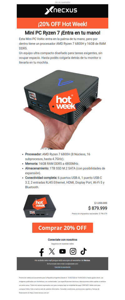 🔥¡Hot Week 20% OFF Mini PC Ryzen 7!