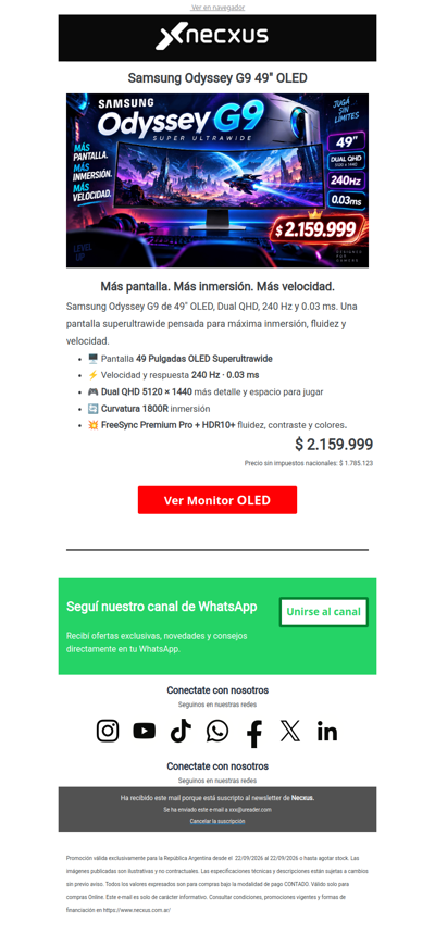 Monitor gamer GIGANTE, CURVO y OLED