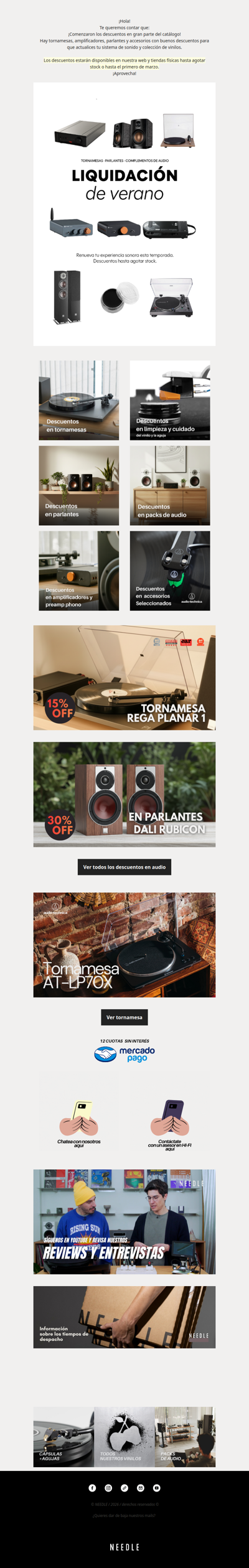 Liquidación de Verano: Descuentos en audio y vinilo 🙌