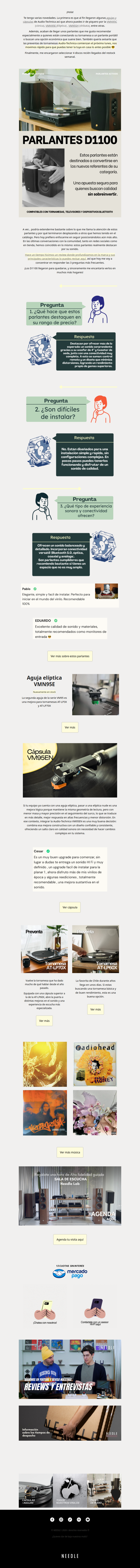 Regresaron best sellers en: parlantes, cápsulas y agujas  👀