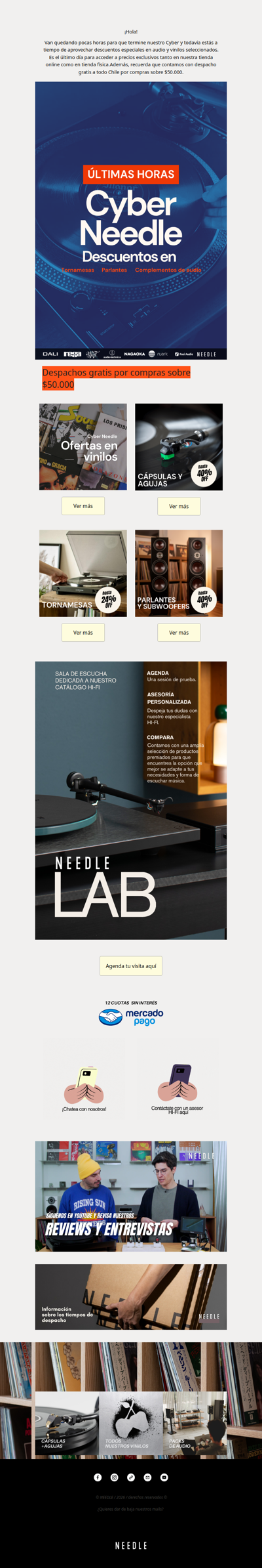 Se va el Cyber Needle y los despachos gratis 👀