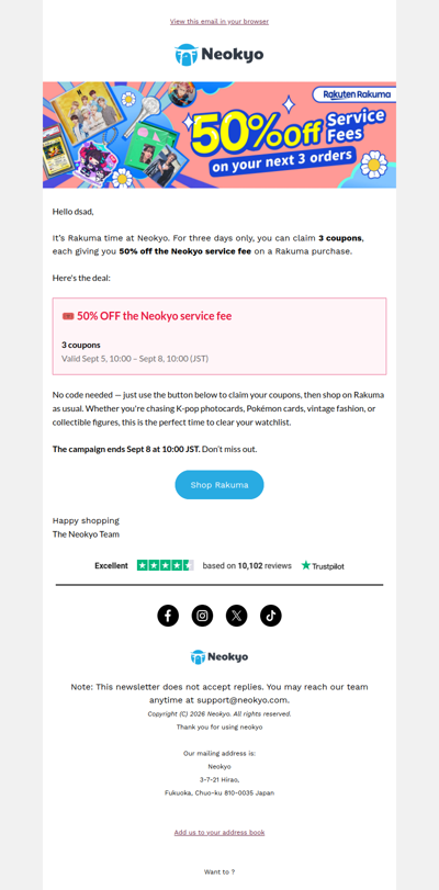 Neokyo - Special Coupon For You!