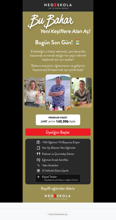 ⏳ Bahar İndirimi İçin SON GÜN!