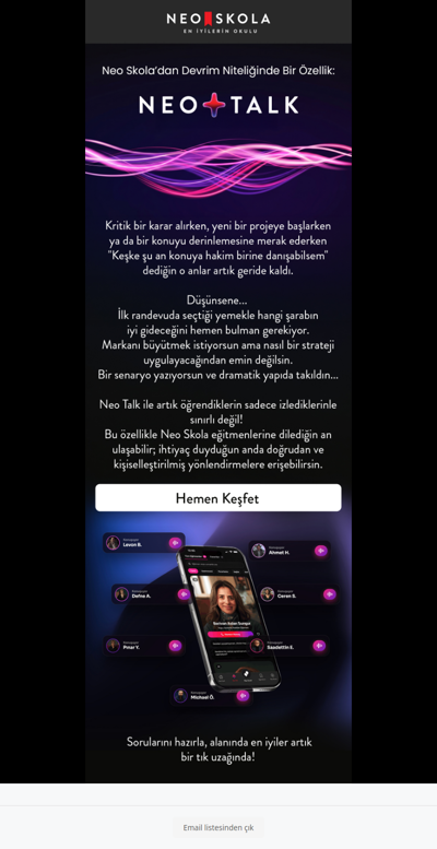 Neo Skola eğitmenleri ile 7/24 birebir konuş! 🗣️📱💬